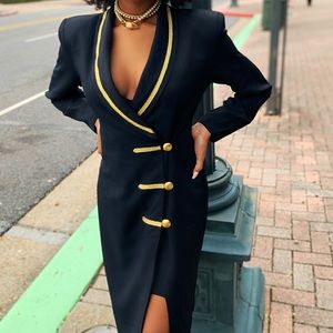 Vintage Duster/Dress w/ Gold Buttons